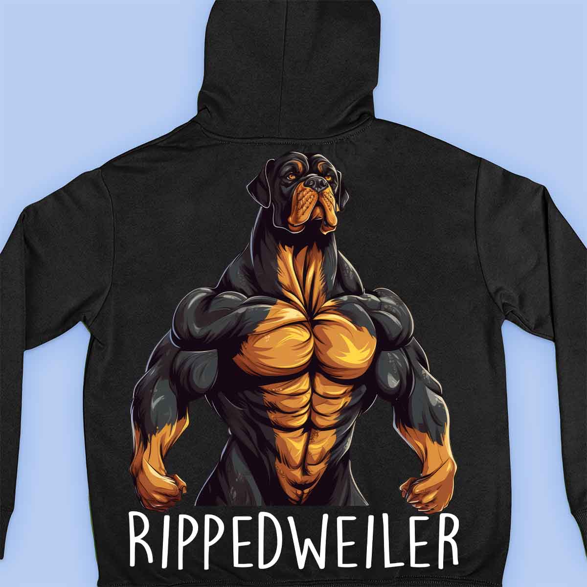 Rippedweiler - Premium-huppari Unisex-taustaprintti
