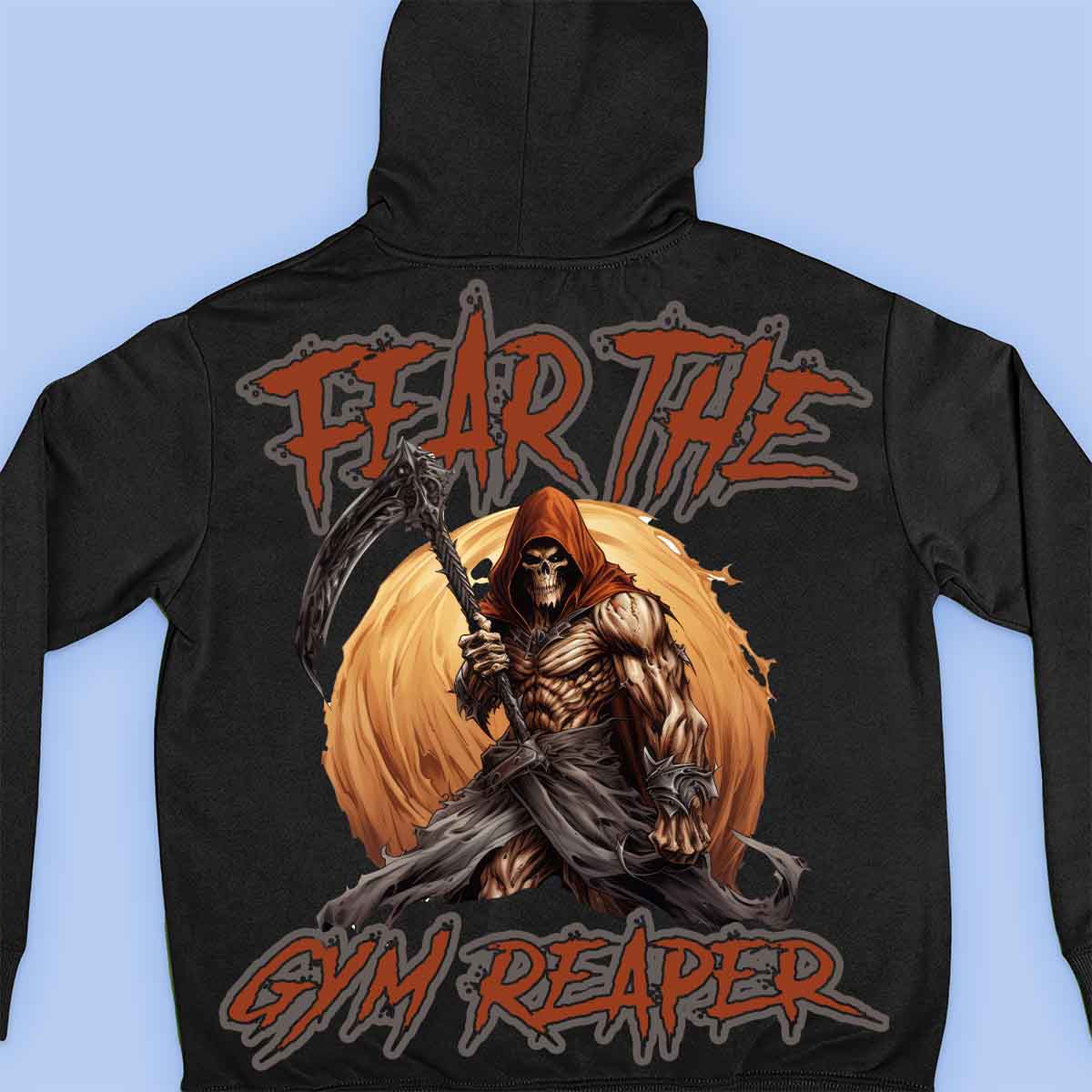Gym Reaper - Premium-huppari Unisex-taustaprintti