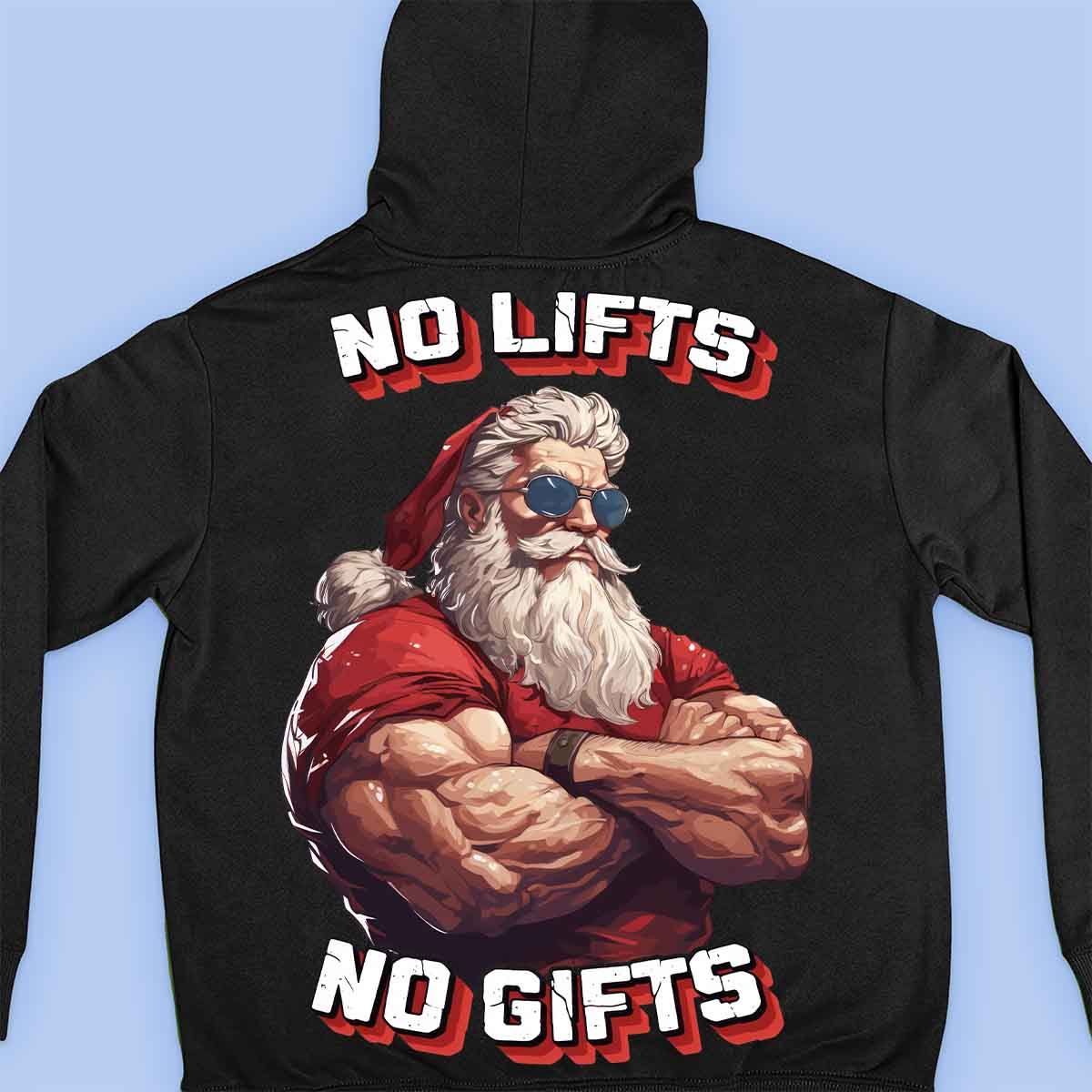 No Lifts No Gifts - Premium-huppari Unisex-taustaprintti