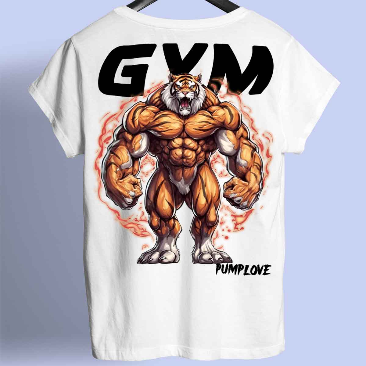 Gym Tiger - Premium paita Unisex taustaprintti