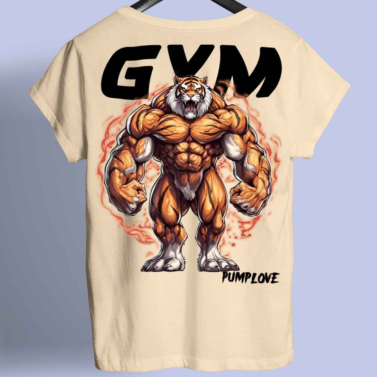 Gym Tiger - Premium paita Unisex taustaprintti