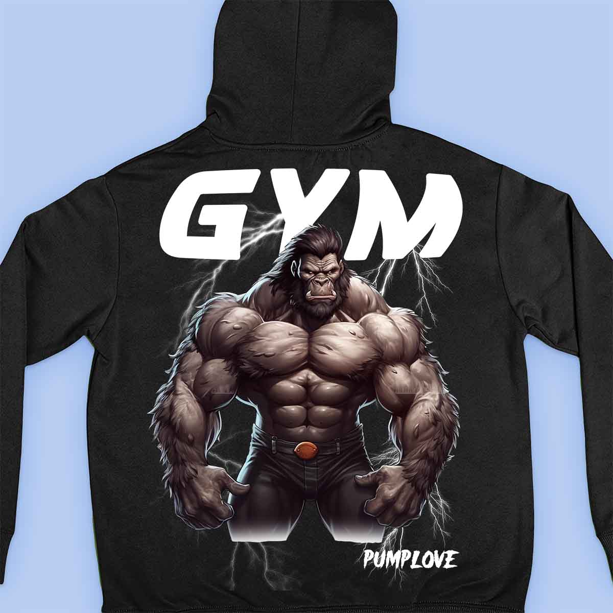 Gym Gorilla - Premium-huppari Unisex Taustaprintti