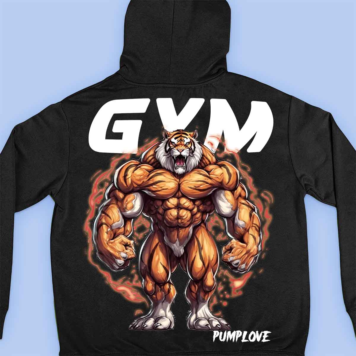 Gym Tiger - Premium huppari Unisex Taustaprintti