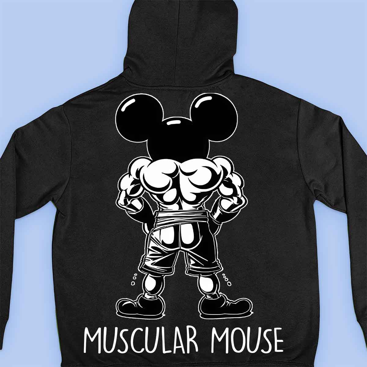 Muscular Mouse - Premium-huppari Unisex-taustaprintti