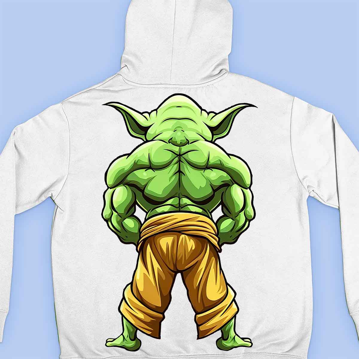 Yoda Back - Premium-huppari Unisex-taustaprintti