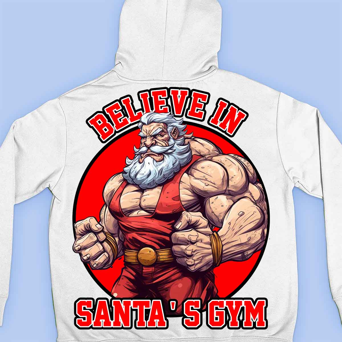 Santa's Gym - Premium-huppari Unisex-taustaprintti