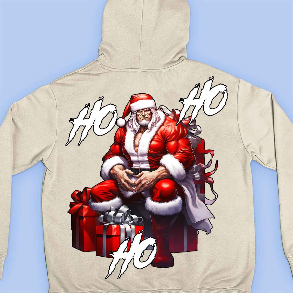 Ho Ho Ho - Premium-huppari Unisex Taustaprintti