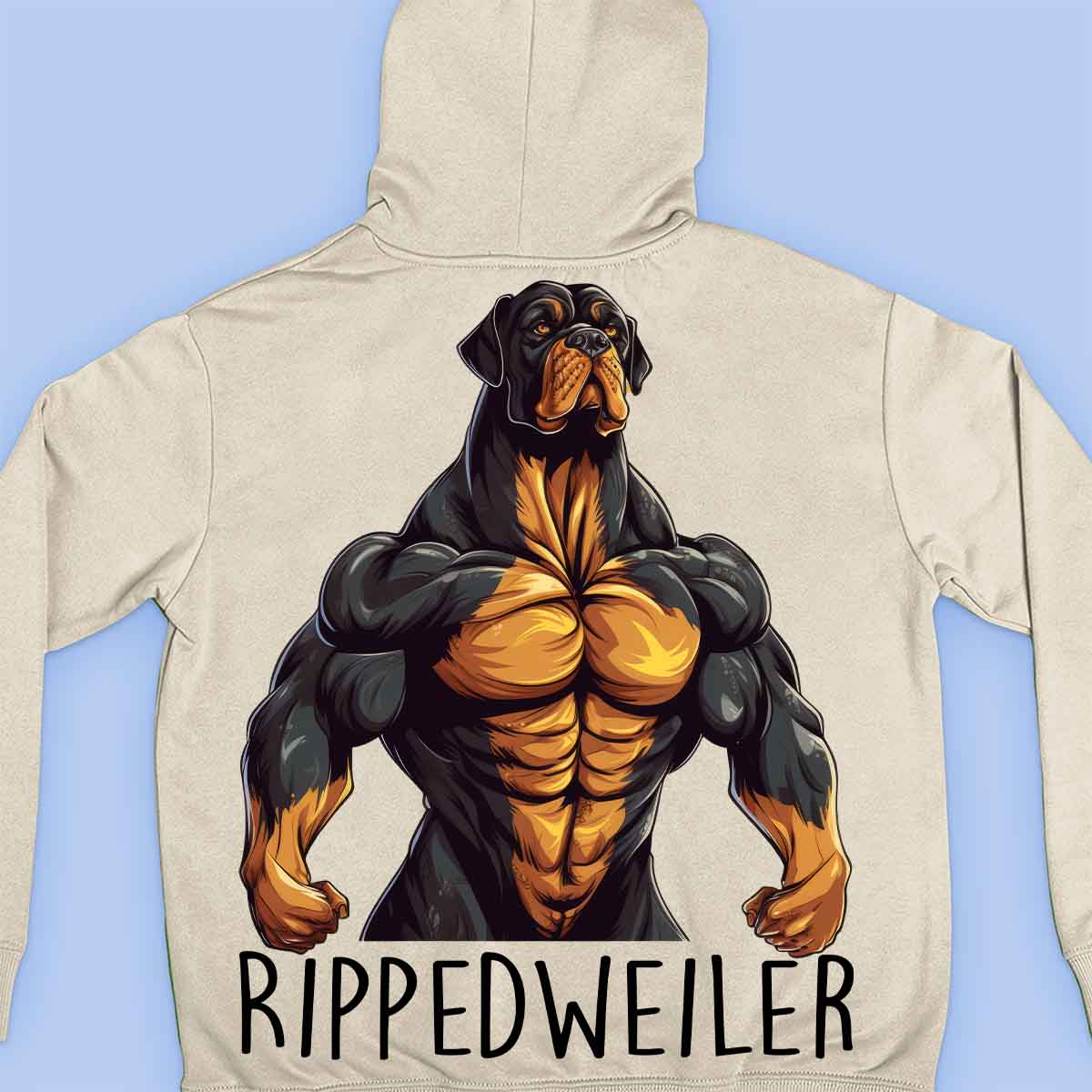 Rippedweiler - Premium-huppari Unisex-taustaprintti