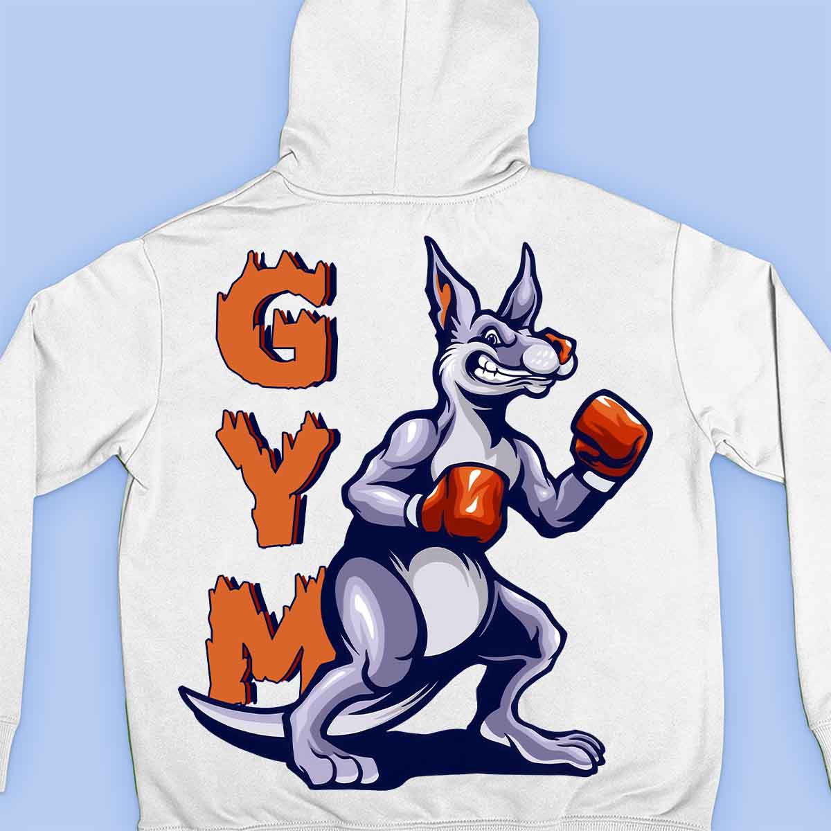 Gym Kangaroo - Premium-huppari Unisex Taustaprintti