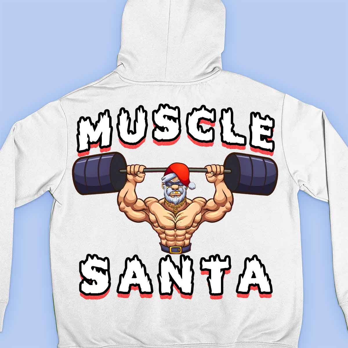 Muscle Santa - Premium huppari Unisex taustaprintti