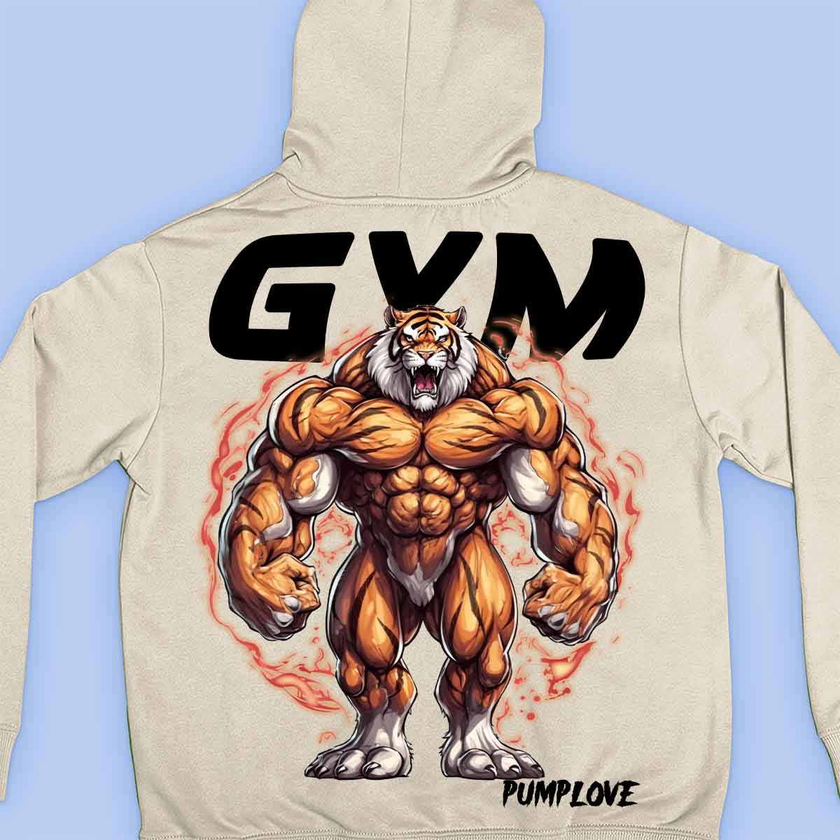 Gym Tiger - Premium huppari Unisex Taustaprintti