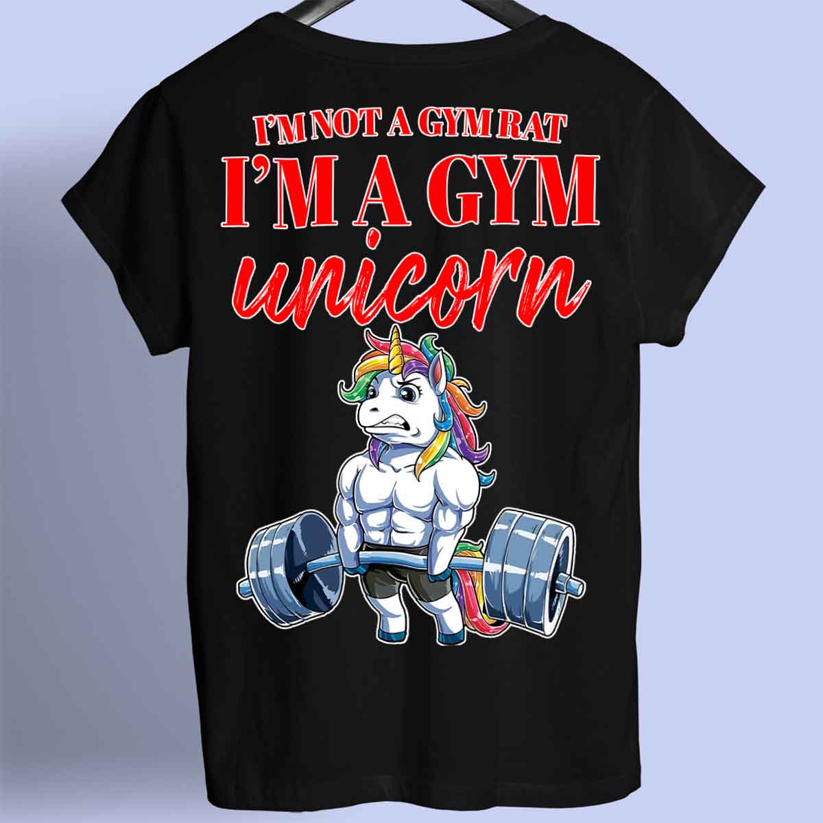 Gym Unicorn - Premium Shirt Unisex Backprint