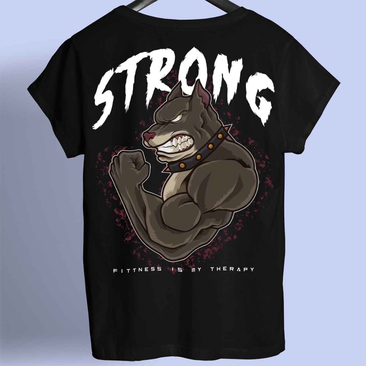 Strong Dog - Premium T-paita Unisex Taustaprintti