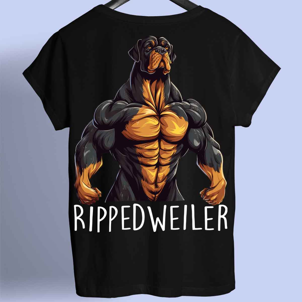 Rippedweiler - Premium T-paita Unisex Taustaprintti