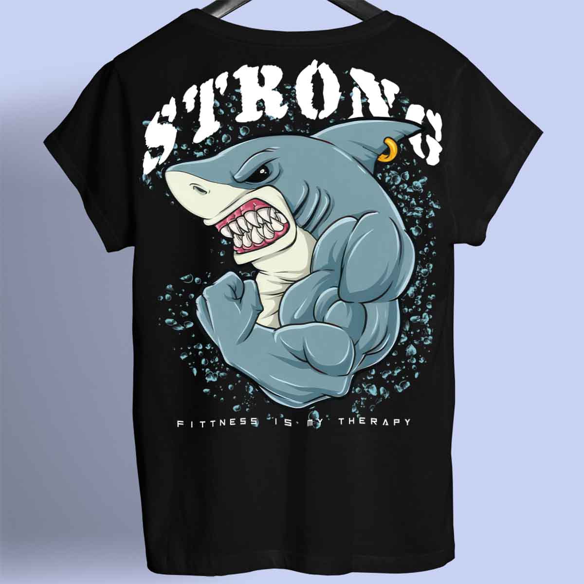 Strong Shark - Premium T-paita Unisex Taustaprintti