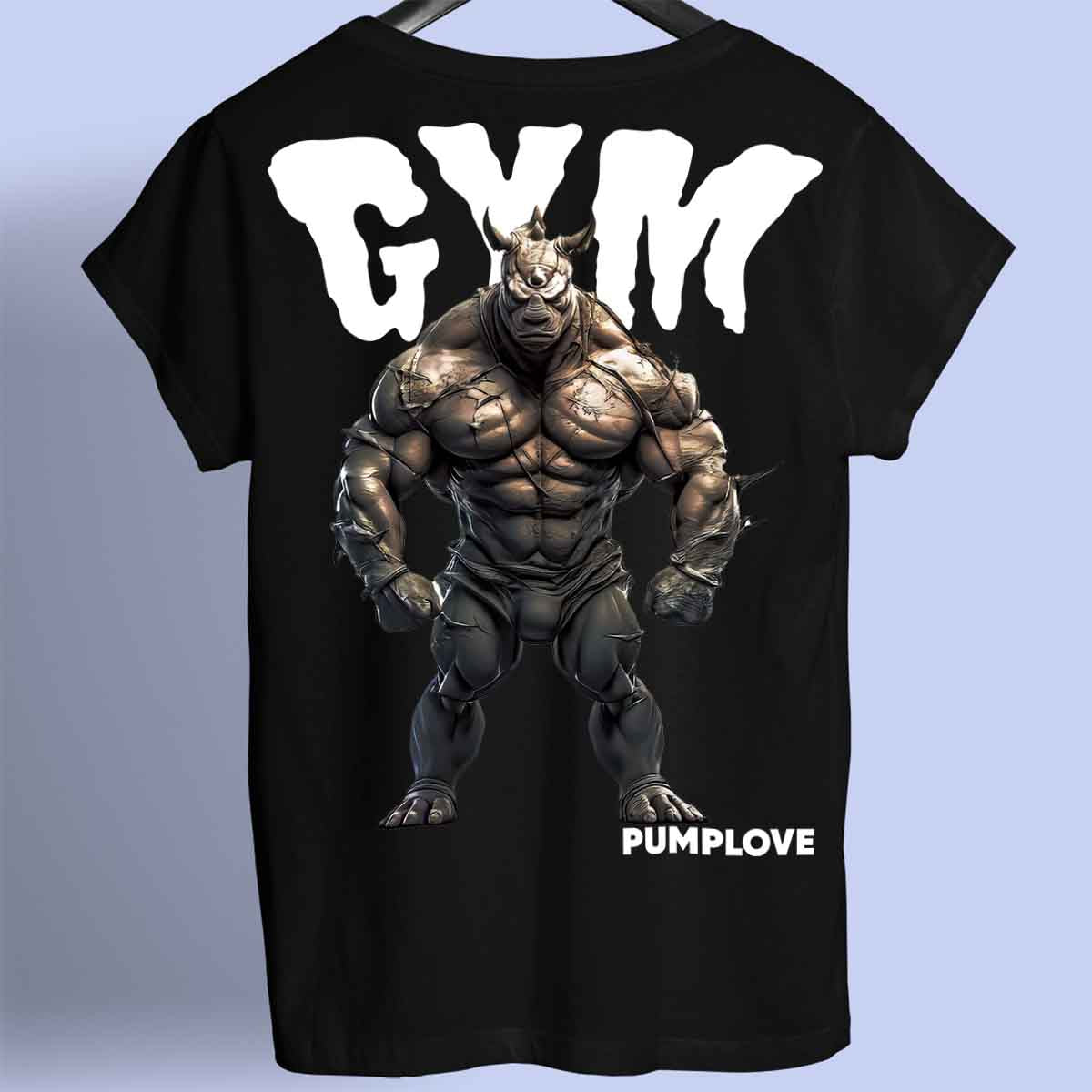 Gym Rhino - Premium paita unisex taustaprintti