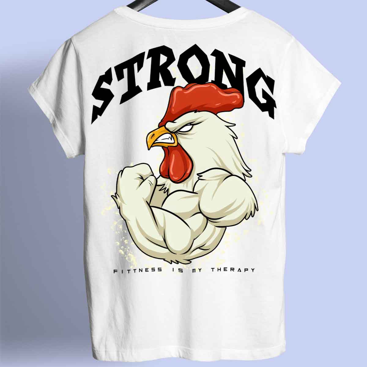 Strong Rooster - Premium T-paita Unisex Taustaprintti