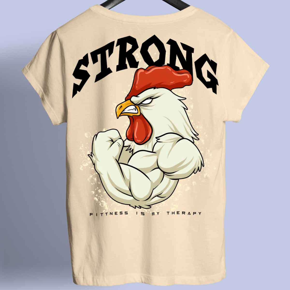 Strong Rooster - Premium T-paita Unisex Taustaprintti