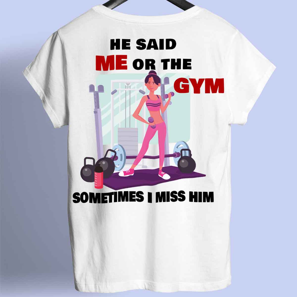 Me or Gym - Premium-paita unisex-taustaprintti