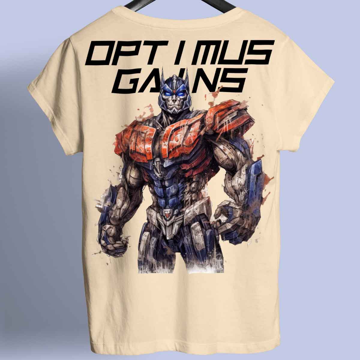 Optimus Gains - Premium T-paita Unisex taustaprintti