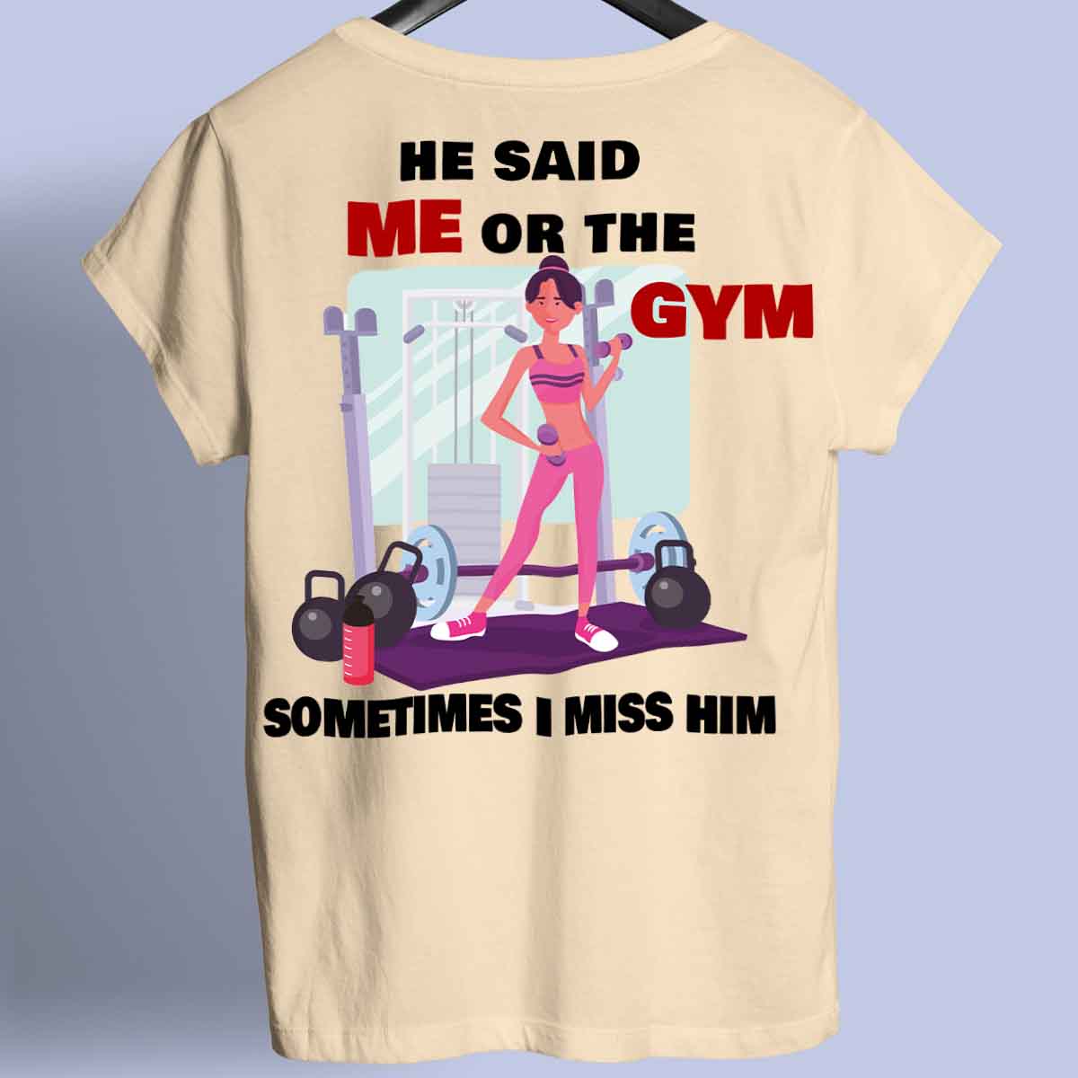 Me or Gym - Premium-paita unisex-taustaprintti