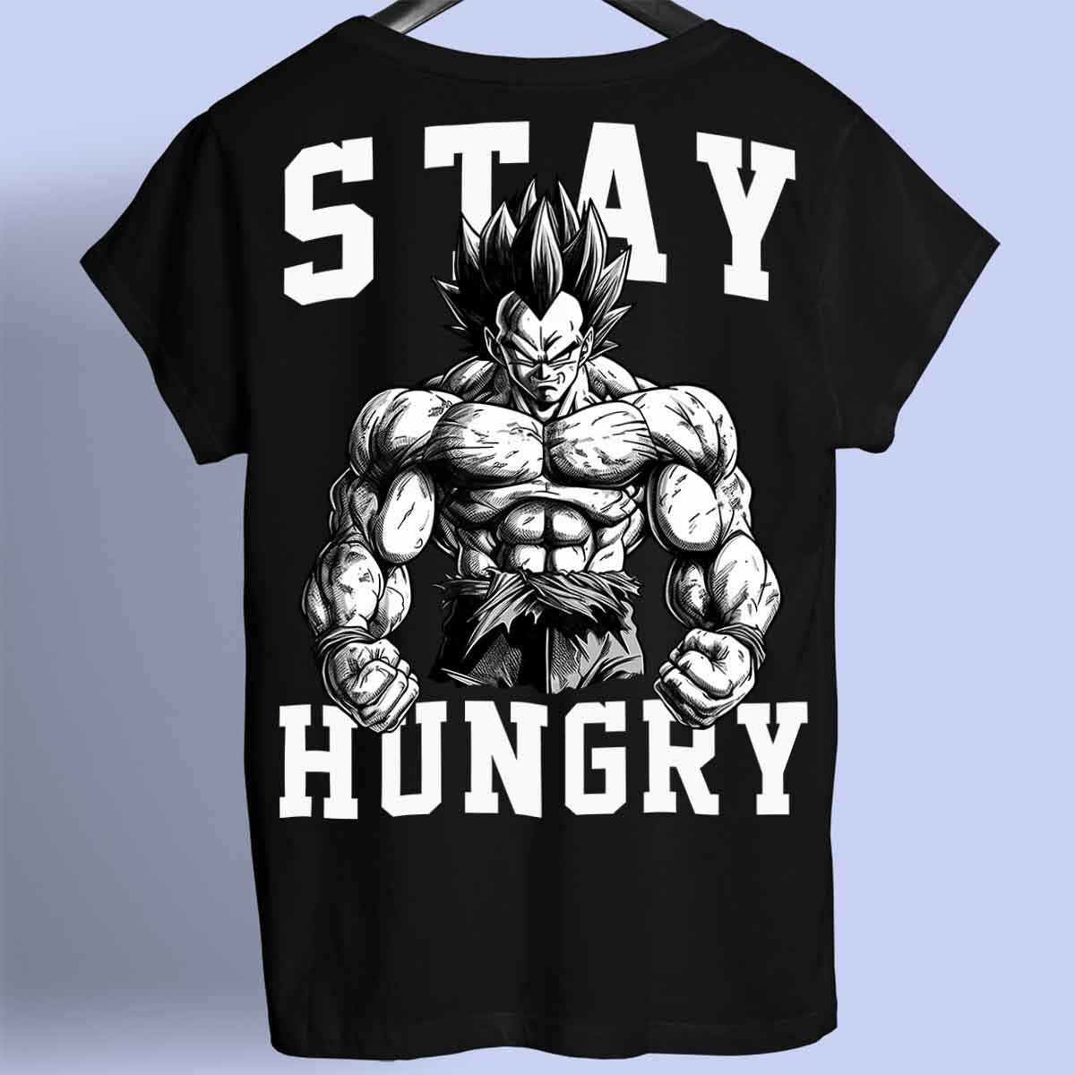 Stay Hungry - Premium T-paita Unisex taustaprintti