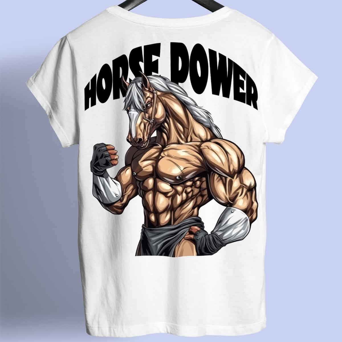 Horse Power - Premium T-paita Unisex Taustaprintti