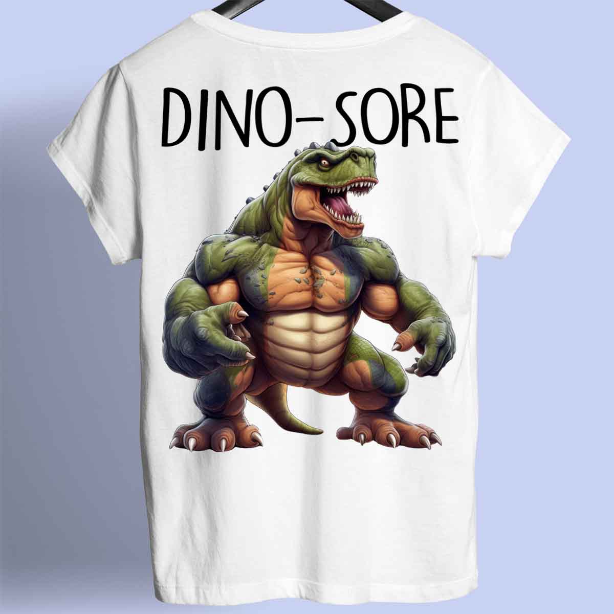 Dino-Sore - Premium T-paita Unisex Taustaprintti