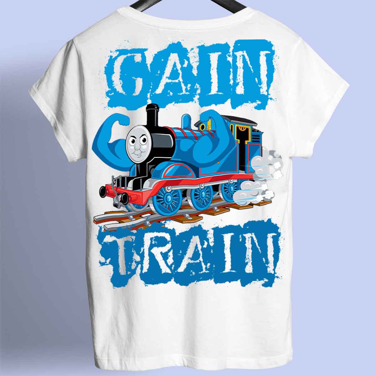 Gain Train - Premium T-paita Unisex taustaprintti