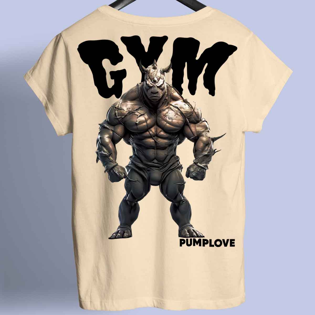 Gym Rhino - Premium paita unisex taustaprintti