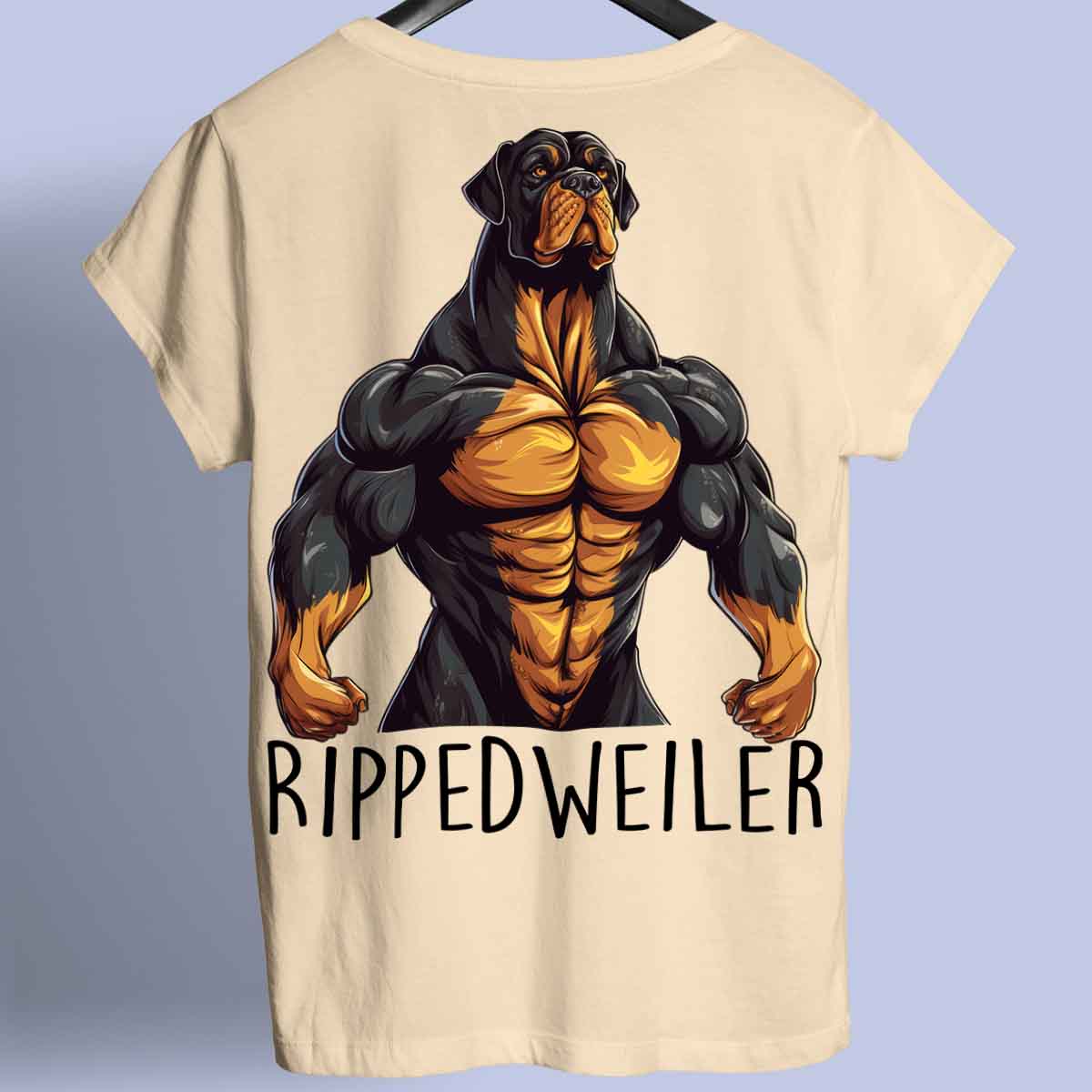 Rippedweiler - Premium T-paita Unisex Taustaprintti