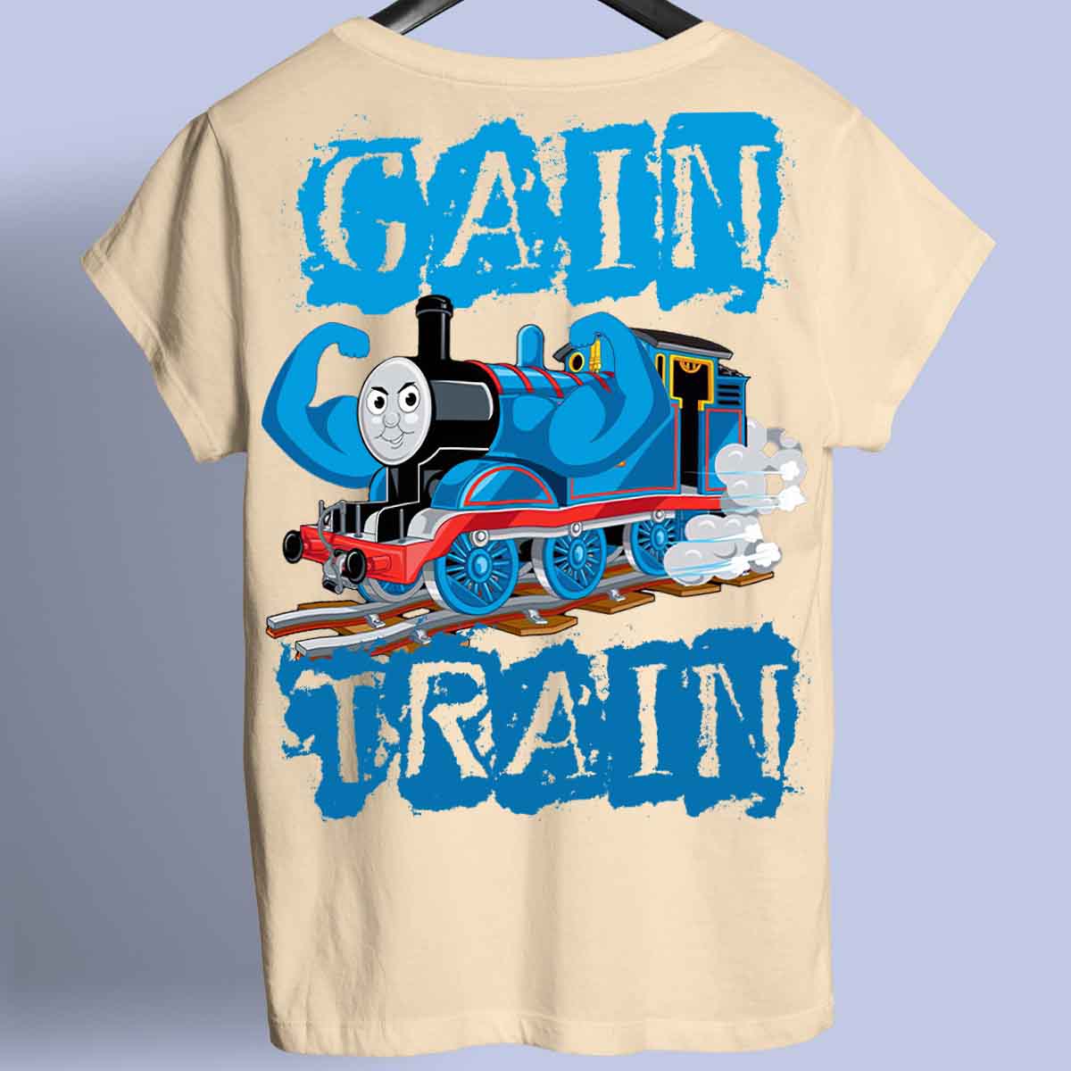 Gain Train - Premium T-paita Unisex taustaprintti