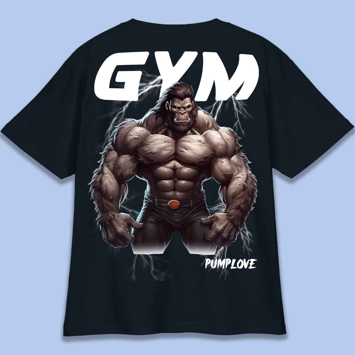 Gym Gorilla - T-paita Oversize Unisex Taustaprintti