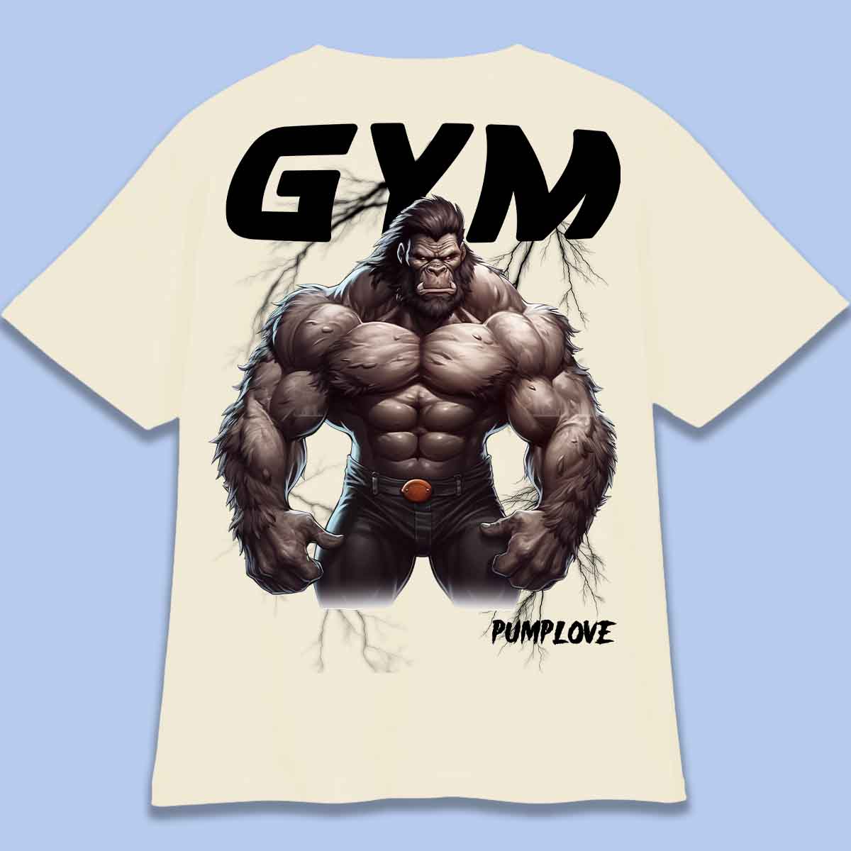 Gym Gorilla - T-paita Oversize Unisex Taustaprintti