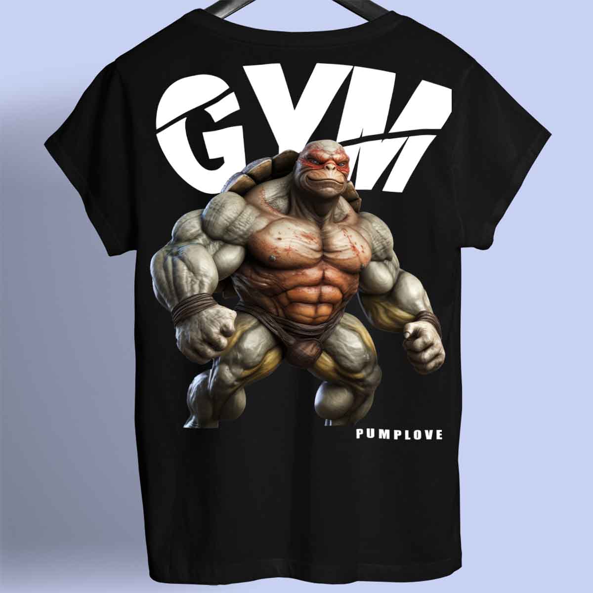 Gym Turtle - Premium T-paita Unisex Taustaprintti